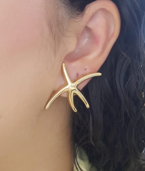 Tiffany & Co Elsa Peretti Large Starfish 18K Yellow Gold Earrings 13.5Grams 1.6"