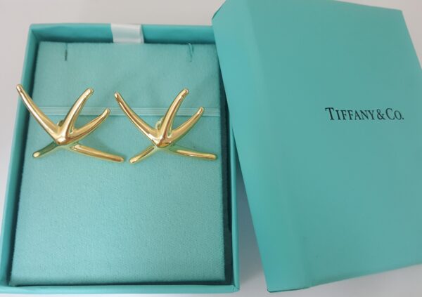 Tiffany & Co Elsa Peretti Large Starfish 18K Yellow Gold Earrings 13.5Grams 1.6"