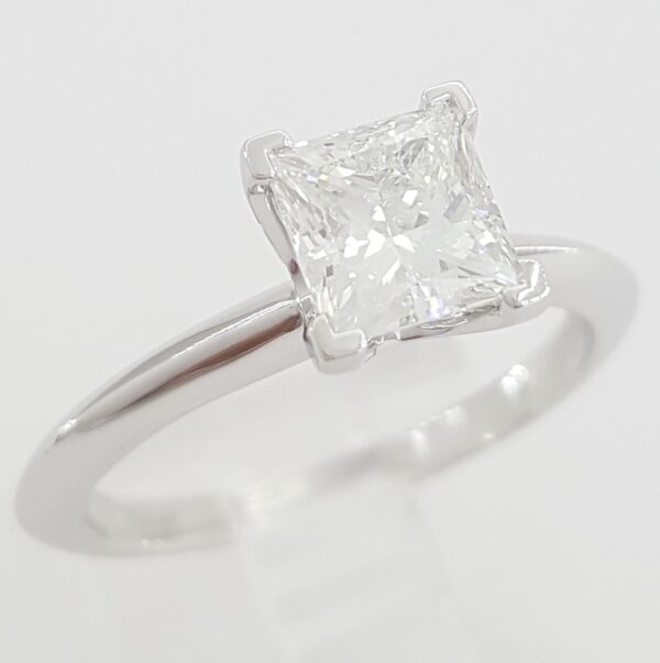 Tiffany & Co Princess Diamond Solitaire Engagement Ring 1.08 ct Plat Rtl $15.8K