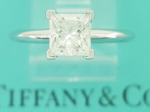 Tiffany & Co Princess Diamond Solitaire Engagement Ring 1.08 ct Plat Rtl $15.8K