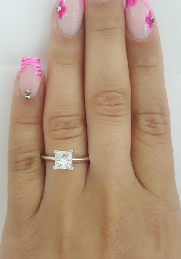 Tiffany & Co Princess Diamond Solitaire Engagement Ring 1.08 ct Plat Rtl $15.8K