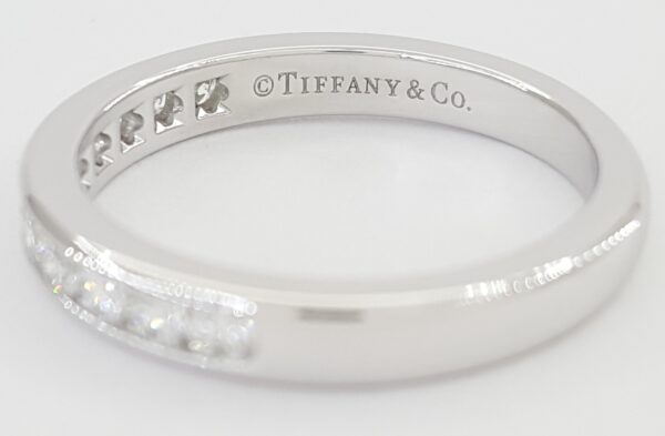 Tiffany & Co Half Circle Diamond Wedding Band Channel Set Plat 3 mm 0.55 ct