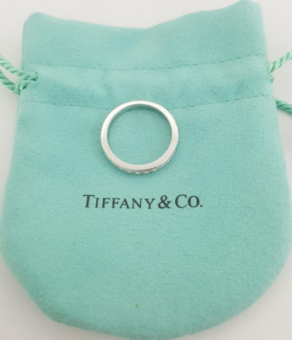 Tiffany & Co Half Circle Diamond Wedding Band Channel Set Plat 3 mm 0.55 ct
