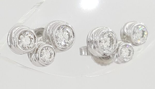 Tiffany & Co Bubble Bezel Set Round Diamond Stud Earrings 0.6 ct Platinum
