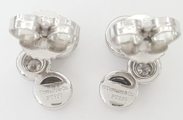 Tiffany & Co Bubble Bezel Set Round Diamond Stud Earrings 0.6 ct Platinum