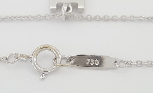 Tiffany & Co Atlas Bar Pendant Necklace 18k White Gold 24"