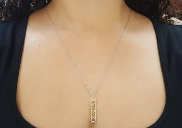 Tiffany & Co Atlas Bar Pendant Necklace 18k White Gold 24"
