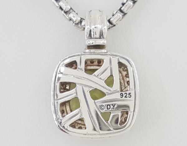 David Yurman Albion Lemon Citrine Diamond Silver & 14k Gold Necklace 16mm