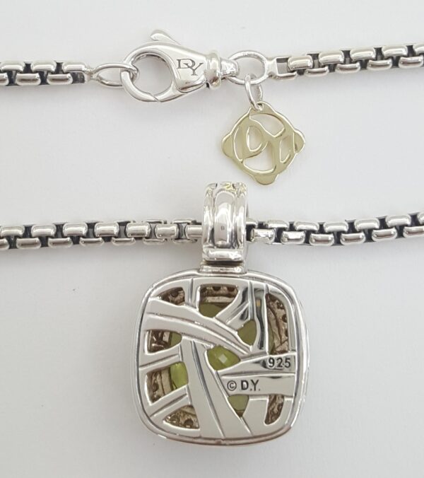 David Yurman Albion Lemon Citrine Diamond Silver & 14k Gold Necklace 16mm