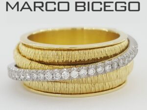Marco Bicego Round Diamond Statement Ring 0.23 ct 18K White & Yellow Gold 13.5gr