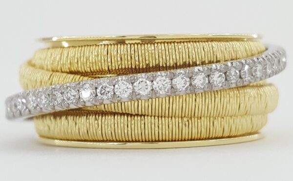 Marco Bicego Round Diamond Statement Ring 0.23 ct 18K White & Yellow Gold 13.5gr