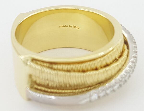 Marco Bicego Round Diamond Statement Ring 0.23 ct 18K White & Yellow Gold 13.5gr