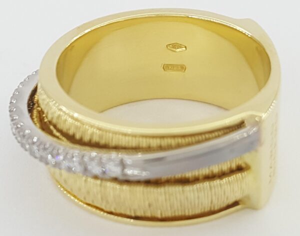Marco Bicego Round Diamond Statement Ring 0.23 ct 18K White & Yellow Gold 13.5gr