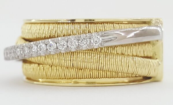 Marco Bicego Round Diamond Statement Ring 0.23 ct 18K White & Yellow Gold 13.5gr