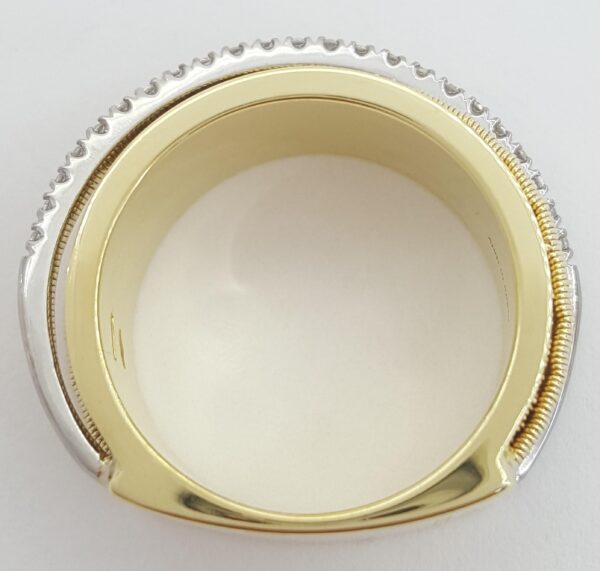 Marco Bicego Round Diamond Statement Ring 0.23 ct 18K White & Yellow Gold 13.5gr