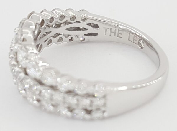 Leo Diamond Three-Row Wedding Anniv. Band 1.15 ct 14k White Gold Retail $3,699