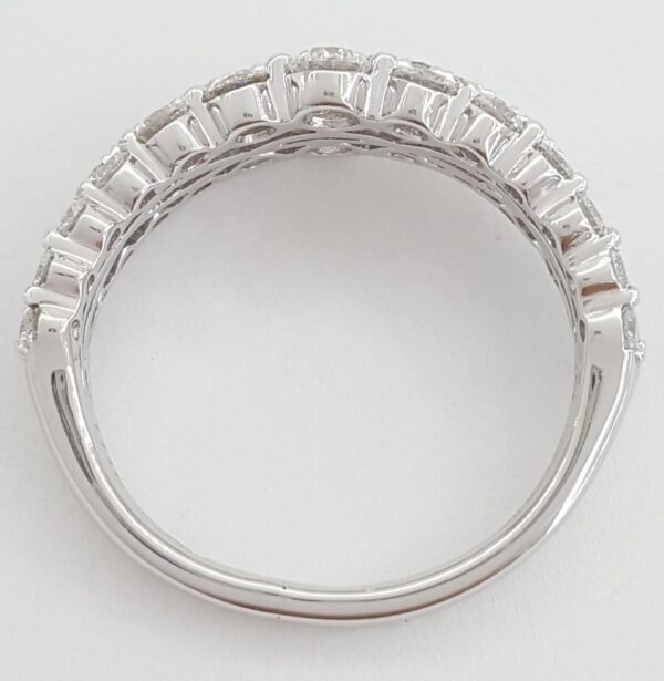 Leo Diamond Three-Row Wedding Anniv. Band 1.15 ct 14k White Gold Retail $3,699