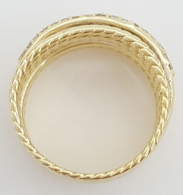 David Yurman Crossover Diamond Statement Ring 0.23 ct 18k Yellow Gold 11mm $3.4K