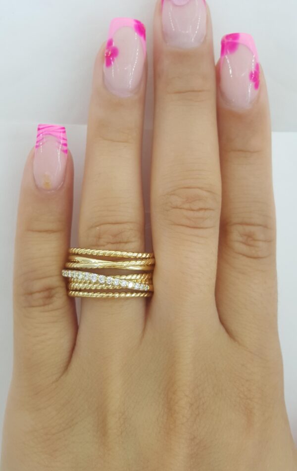 David Yurman Crossover Diamond Statement Ring 0.23 ct 18k Yellow Gold 11mm $3.4K