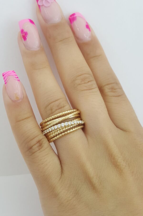 David Yurman Crossover Diamond Statement Ring 0.23 ct 18k Yellow Gold 11mm $3.4K
