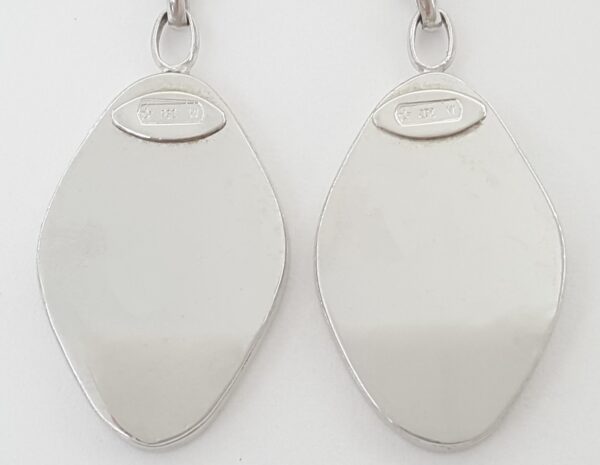 White Gold Drop Dangle Earrings Italy 14K 5 Grams 2"