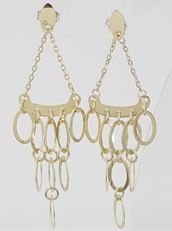 Yellow Gold Chandelier Drop Dangle Earrings 14K 3.8 Grams 2.3"