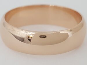 Half Dome 14K Rose Gold Wedding Band Ring Eastern European 5.7 mm Size 7.5