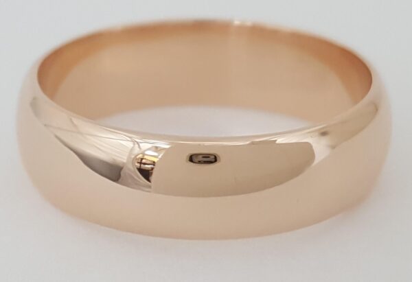 Half Dome 14K Rose Gold Wedding Band Ring Eastern European 5.7 mm Size 7.5