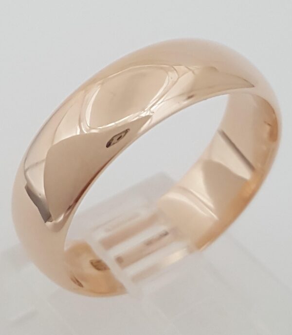 Half Dome 14K Rose Gold Wedding Band Ring Eastern European 5.7 mm Size 7.5