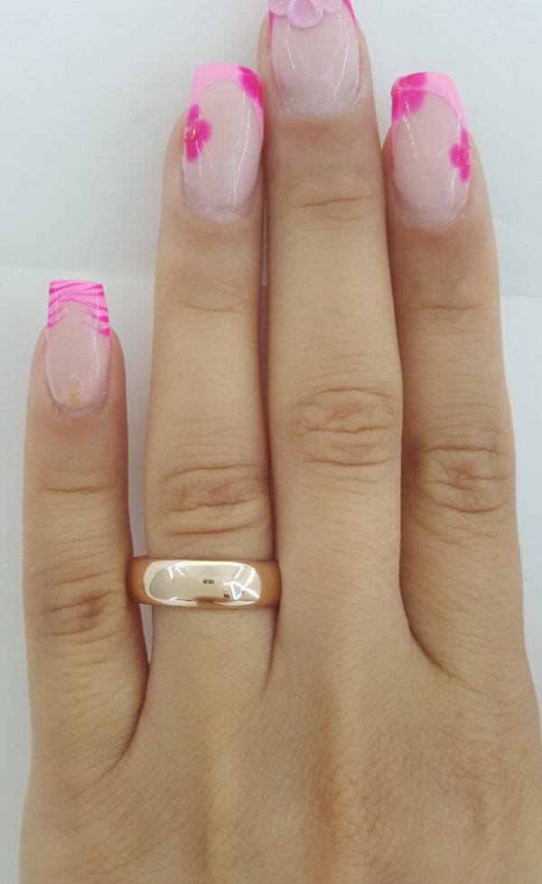 Half Dome 14K Rose Gold Wedding Band Ring Eastern European 5.7 mm Size 7.5