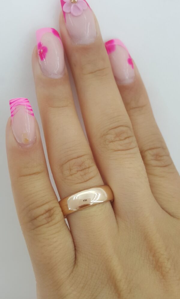 Half Dome 14K Rose Gold Wedding Band Ring Eastern European 5.7 mm Size 7.5