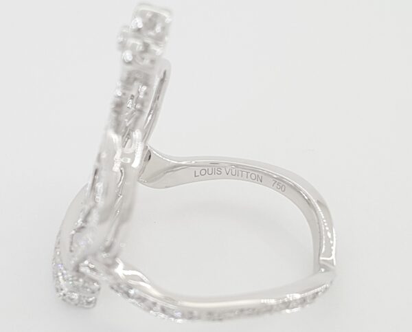 Louis Vuitton Diamond Blason Crown Ring 1.2 ct 18k White Gold