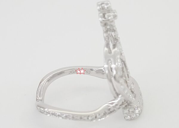 Louis Vuitton Diamond Blason Crown Ring 1.2 ct 18k White Gold