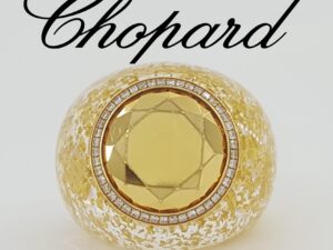 Chopard Golden Dreams Diamond Statement Ring 18k Yellow Gold 0.18 ct 22 mm
