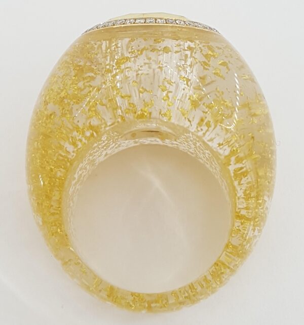 Chopard Golden Dreams Diamond Statement Ring 18k Yellow Gold 0.18 ct 22 mm