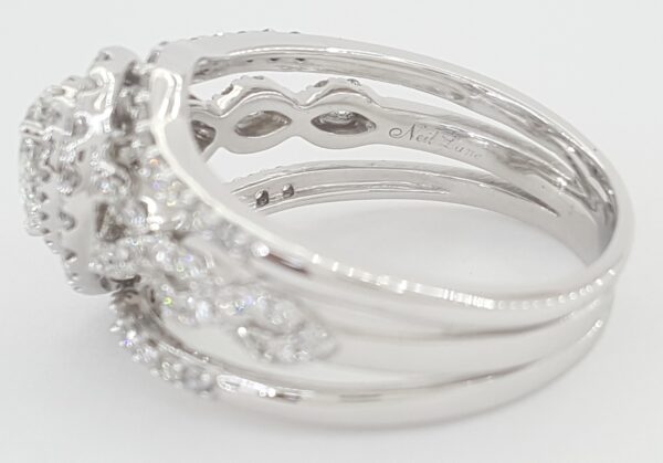 Neil Lane Pear Diamond Double Halo Crossover Engagement Ring w/ bands 2 ct 14k