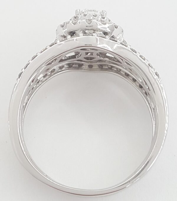 Neil Lane Pear Diamond Double Halo Crossover Engagement Ring w/ bands 2 ct 14k