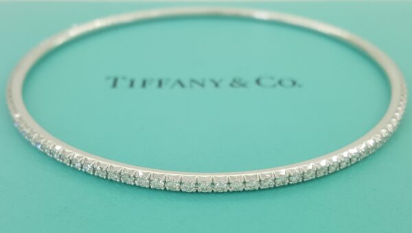 Tiffany & Co. Metro Diamond Eternity Bangle Bracelet 1.6 ct 18K White Gold