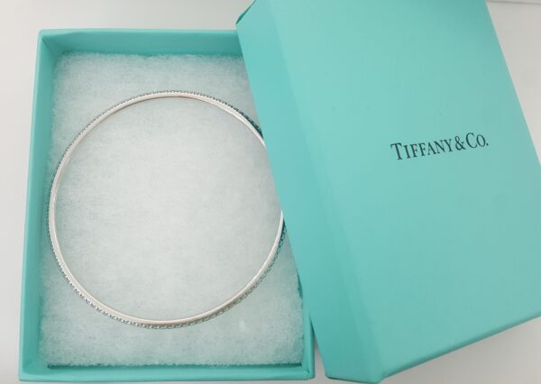 Tiffany & Co. Metro Diamond Eternity Bangle Bracelet 1.6 ct 18K White Gold
