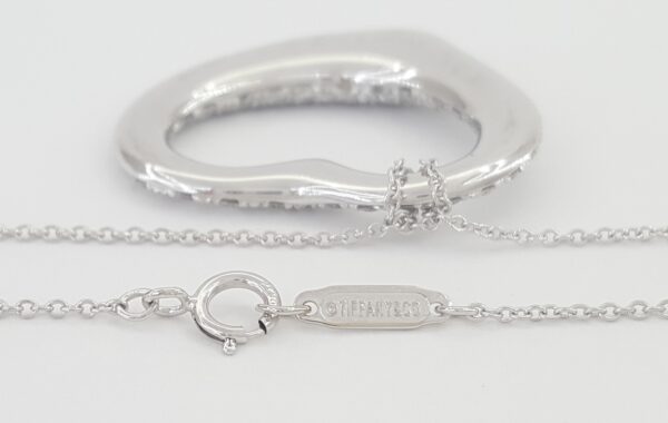 Tiffany & Co Elsa Peretti Diamond Open Heart Necklace 27 mm 2 ct Plat Rtl $29K