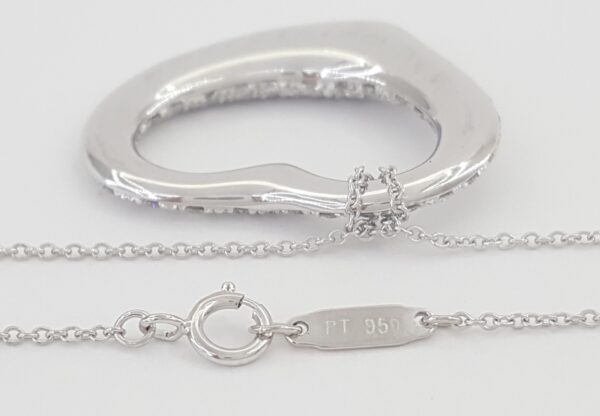 Tiffany & Co Elsa Peretti Diamond Open Heart Necklace 27 mm 2 ct Plat Rtl $29K