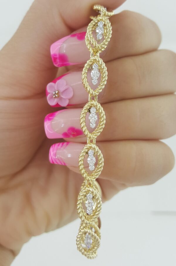 Roberto Coin Barocco Diamond Bracelet 1.26 ct 18k Yellow & White Gold 7"