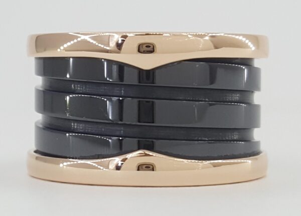 Bvlgari Bulgari B.Zero1 Black Ceramic 18k Rose Gold Four-Band Ring $2,170