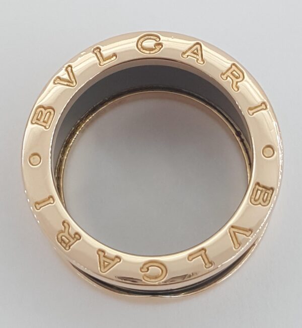 Bvlgari Bulgari B.Zero1 Black Ceramic 18k Rose Gold Four-Band Ring $2,170