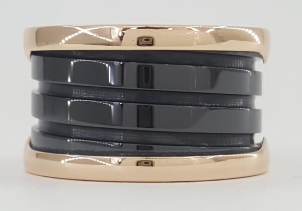 Bvlgari Bulgari B.Zero1 Black Ceramic 18k Rose Gold Four-Band Ring $2,170