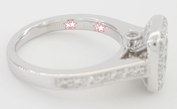 Princess Cut Diamond Halo Engagement Ring 1.5 ct Platinum GIA Retail $8,995