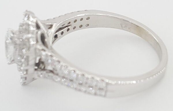 Pear Diamond Double Halo Engagement Ring 1.5 ct 14K White Gold Retail $6K