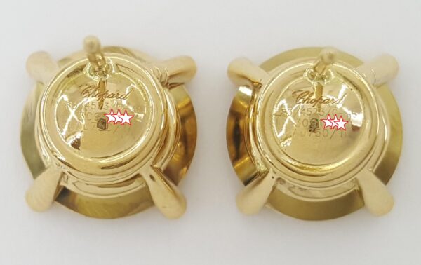 Chopard Golden Diamond Stud Earrings 18k Yellow Gold & Titanium Treated