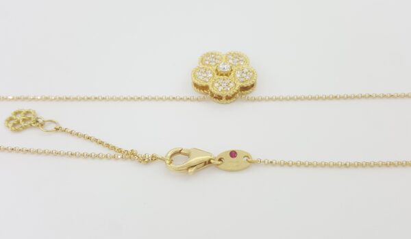 Roberto Coin Daisy Diamond Pendant Necklace 18K Yellow Gold 0.48 ct Rtl $5,300