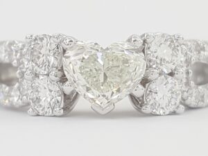 Heart Diamond Engagement Ring 1.53 ct 18K White Gold GIA Retail $7,000